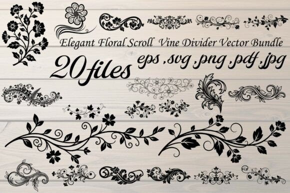 Elegant Floral Scroll Vine Divider