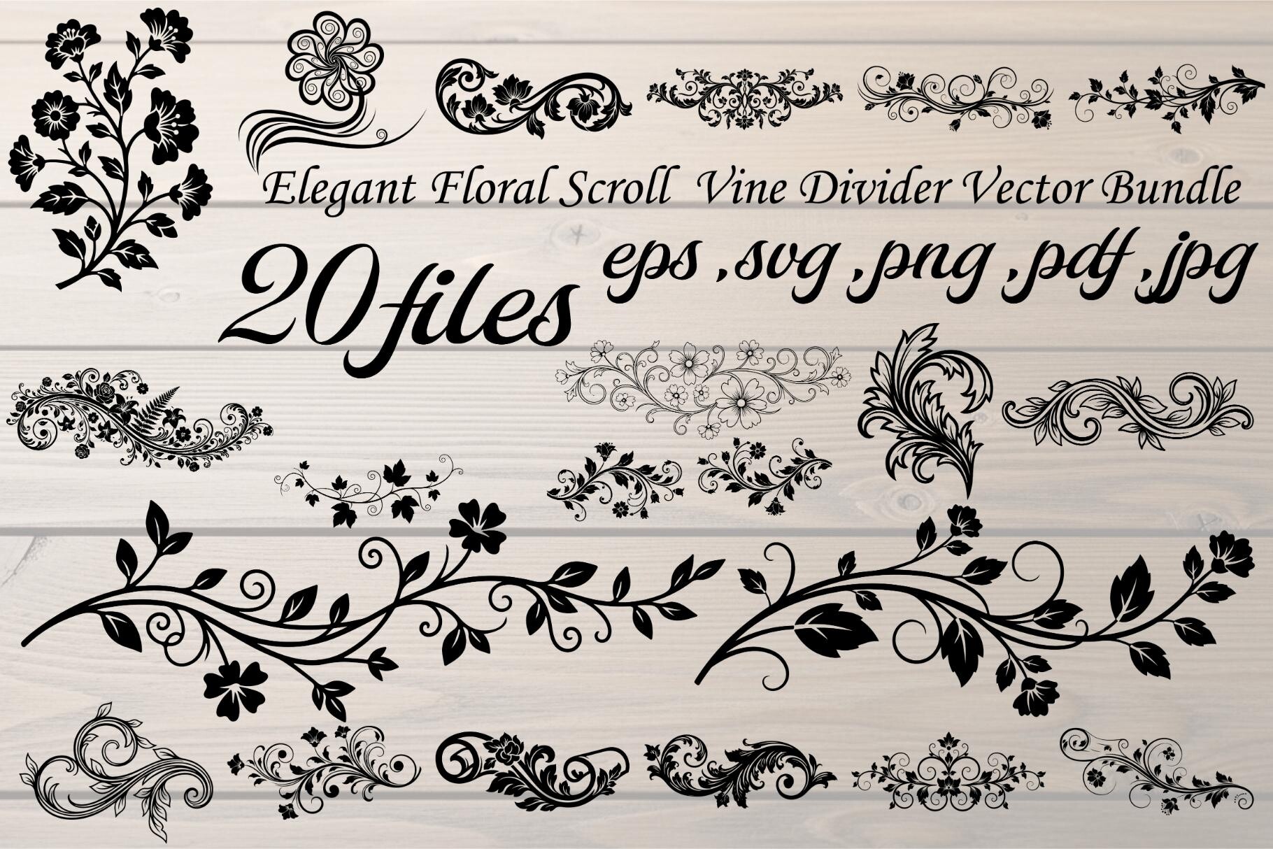Elegant Floral Scroll Vine Divider