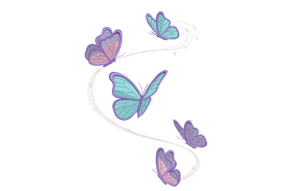 Flying Butterflies Trail Insetti Ricami Di AliEmbroidery