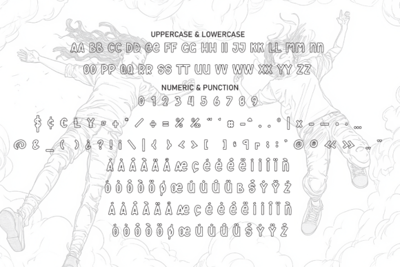 Jumping Outline Font PNG with transparent background - Preview 6