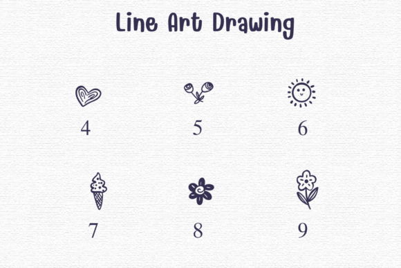 Line Art Drawing Font PNG with transparent background - Preview 3