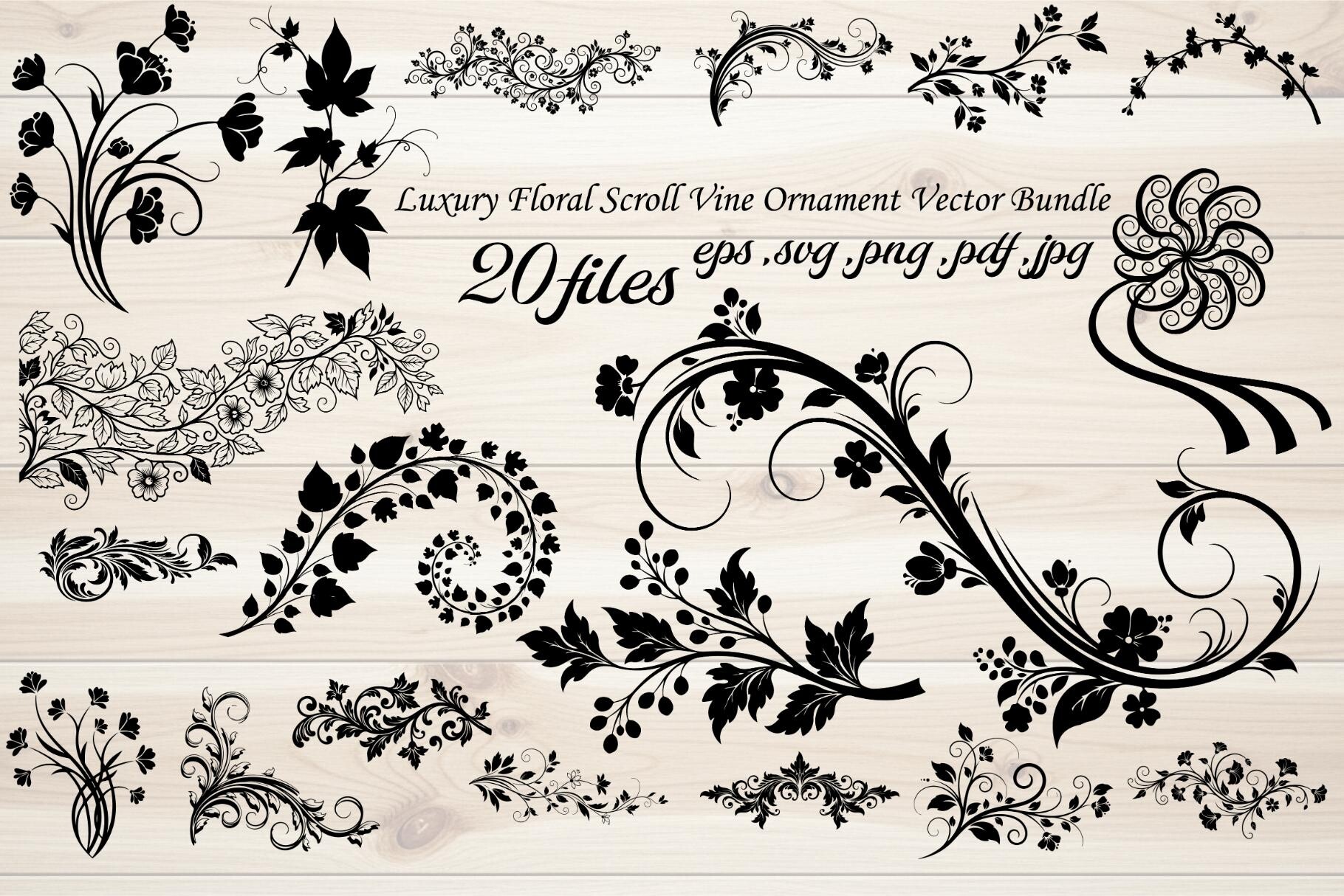 Luxury Floral Scroll Vine Ornament