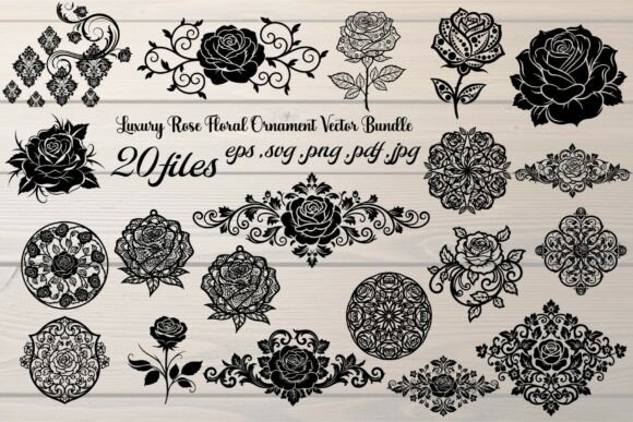 Luxury Rose Floral Ornament Vector