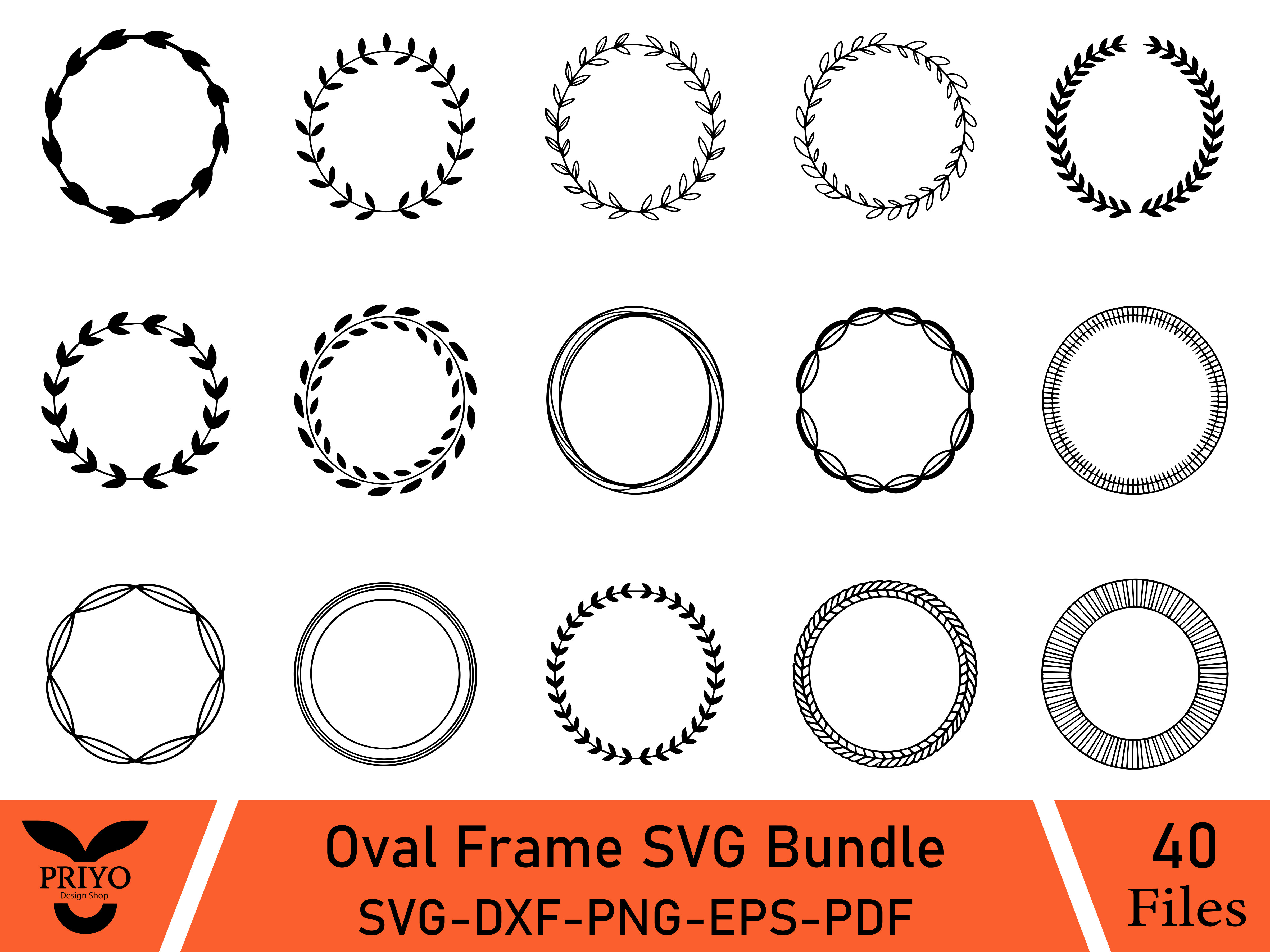 Oval Frame SVG Bundle