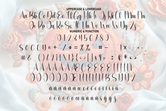 Pumpkin Embroidery Font PNG with transparent background - Preview 5