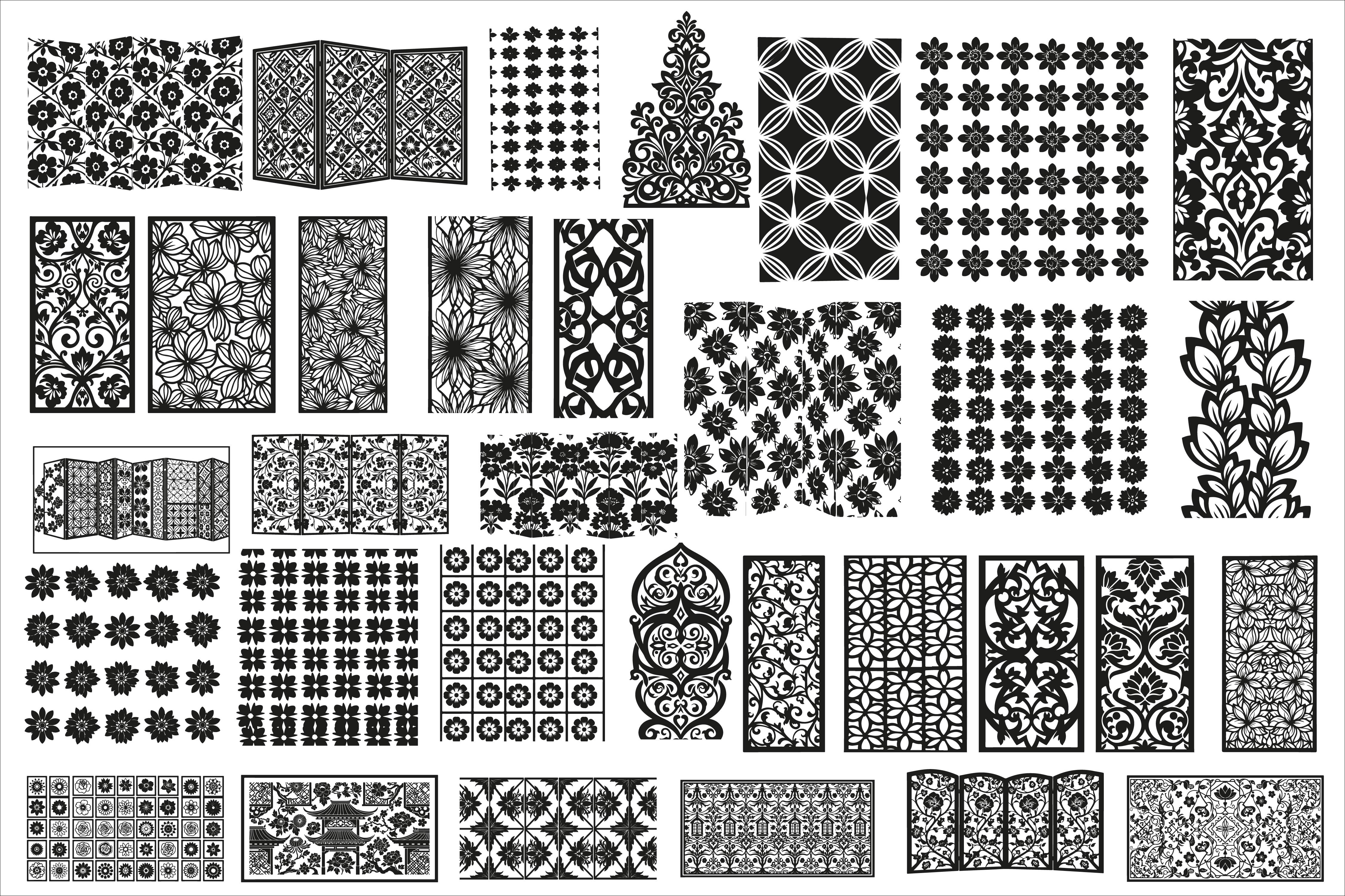 Seamless Vintage Black and White Floral