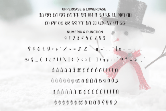 Single Snowman Font PNG with transparent background - Preview 6