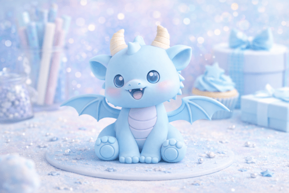 Baby Dragon STL – Kawaii Fantasy Dragon 3D Print Figurine - Image 2