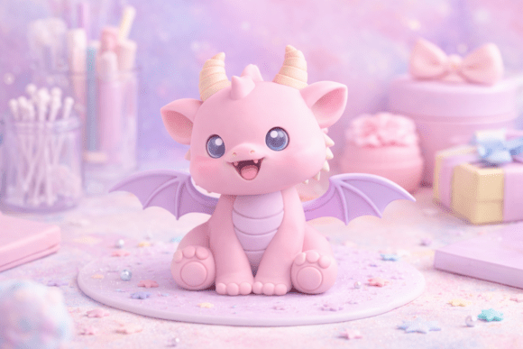 Baby Dragon STL – Kawaii Fantasy Dragon 3D Print Figurine - Image 5