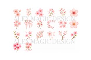 Cherry Blossom Clipart Set PNG Graphic by patipaintsco · Creative Fabrica