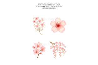 Cherry Blossom Clipart Set PNG Graphic by patipaintsco · Creative Fabrica