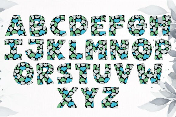 Colorful Valentine Pack Font PNG with transparent background - Preview 4