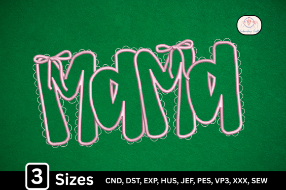 Cute Script Lettering Mama Lace Bow Mom