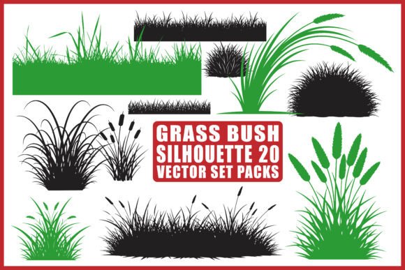 Grass Bush Silhouette SVG Bundle