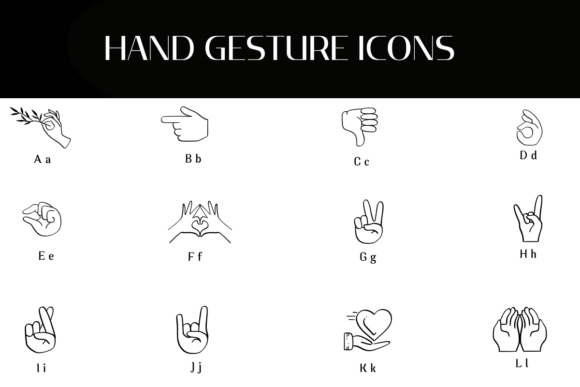 Hand Gesture Icons Font - Preview 1