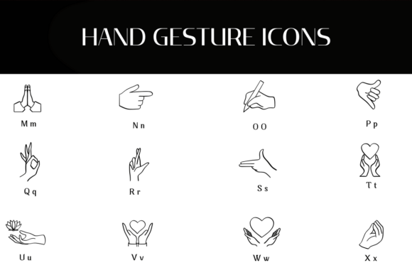 Hand Gesture Icons Font - Preview 2