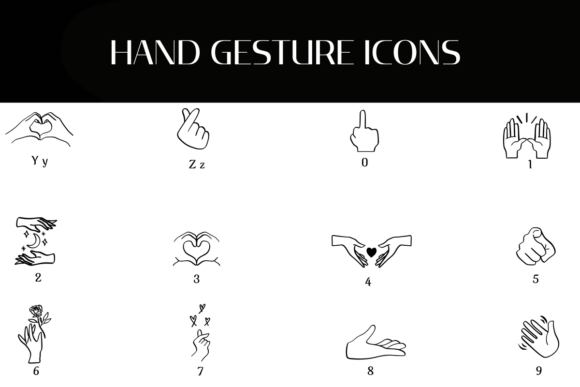Hand Gesture Icons Font - Preview 3