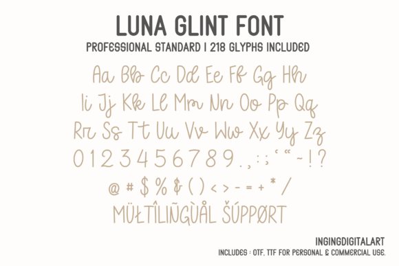 Luna Glint Font PNG with transparent background - Preview 4