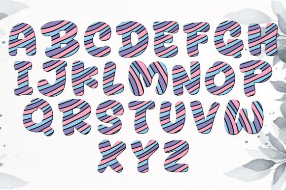Rainbow Easter Font PNG with transparent background - Preview 1