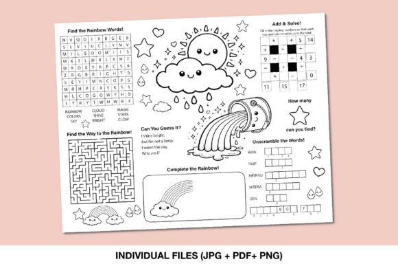 Rainbow Kids Activity Placemat