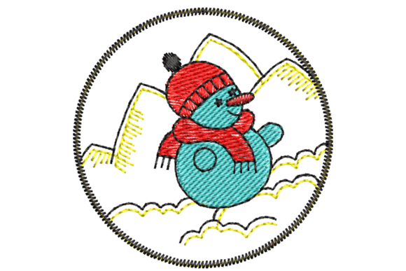 Snowman Embroidery Design