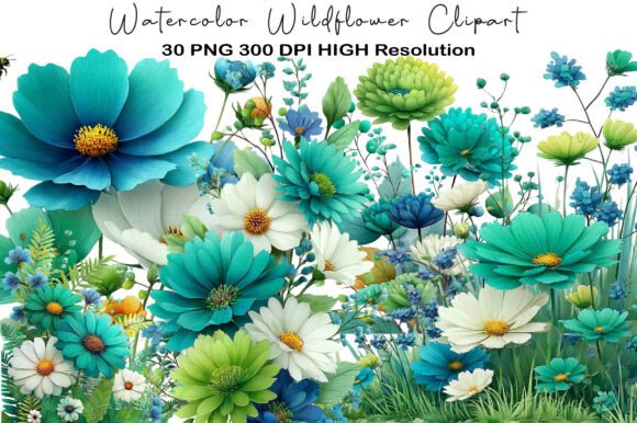 Watercolor Wildflower Clipart Graphic Illustrations By Black Bird Studio