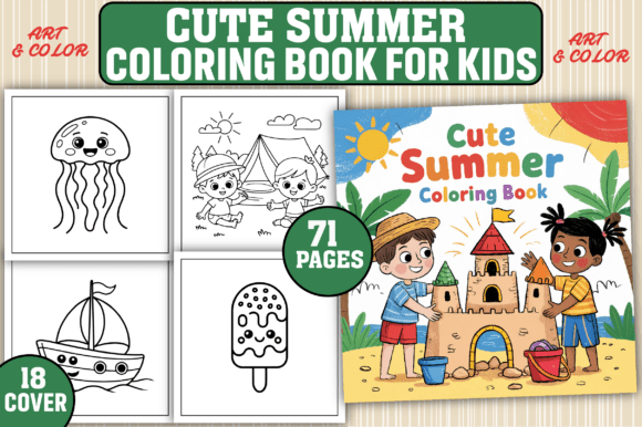 71 Cute Summer Coloring Pages for Kids Graphic by Art & CoLor ...