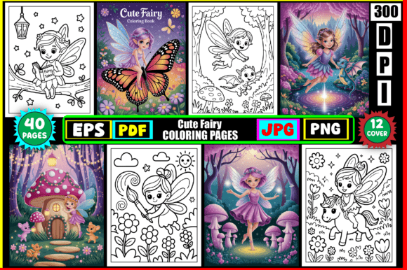 Cute Fairy Coloring Pages for Kids