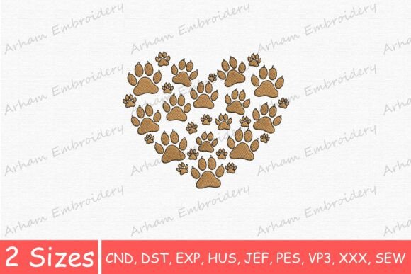 Dog Paw Print Heart