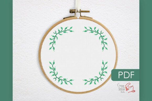 Eucalyptus Wreath Cross Stitch Pattern