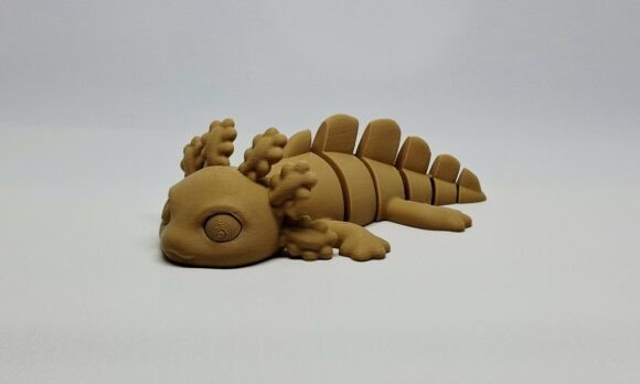Flexi Axolotl STL 3D Print Model – Articulated Print-in-Place Toy - Image 1