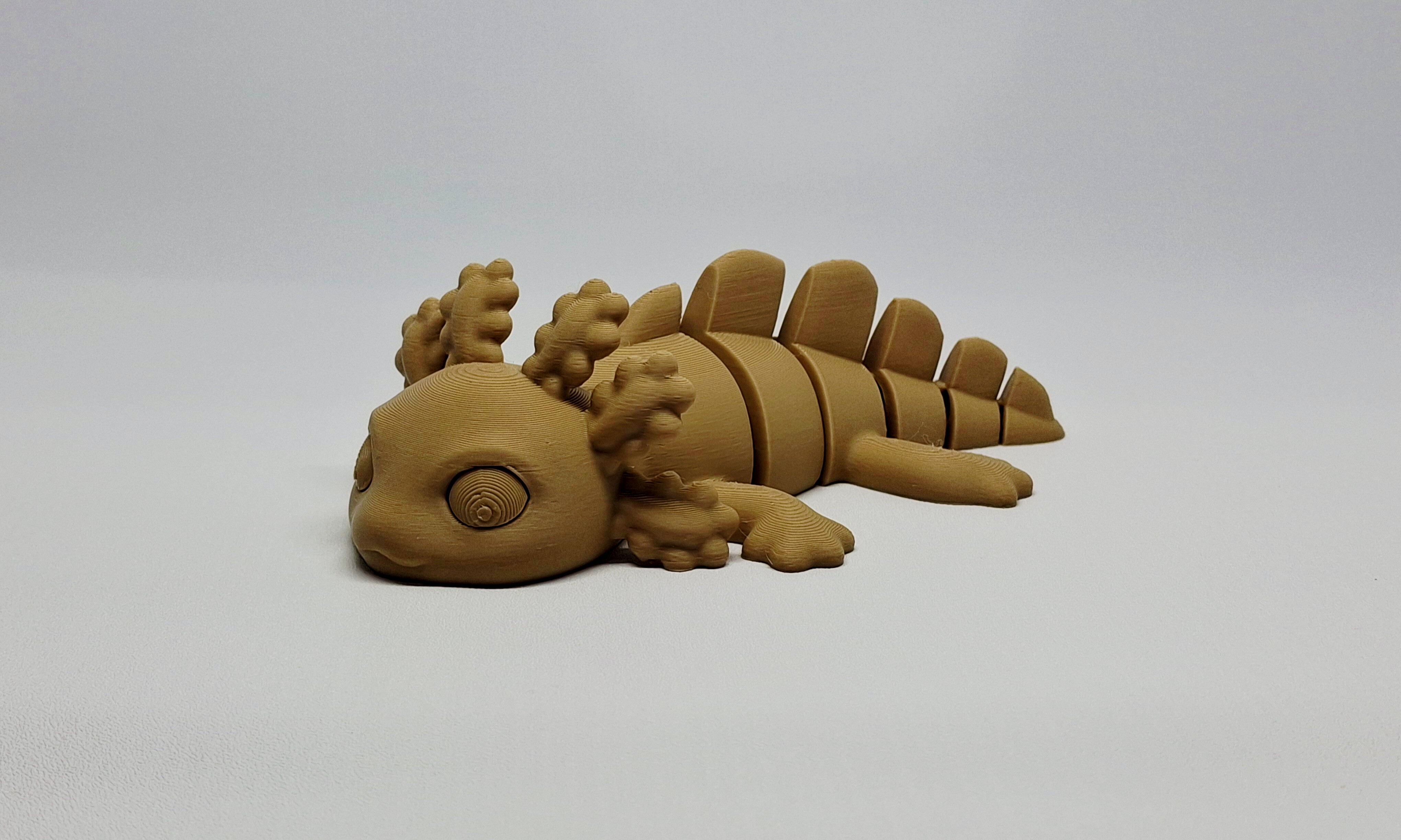 Flexi Axolotl STL 3D Print Model – Articulated Print-in-Place Toy - Image 13