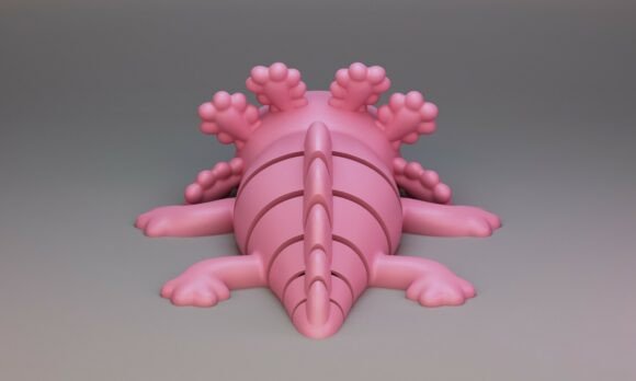 Flexi Axolotl STL 3D Print Model – Articulated Print-in-Place Toy - Image 11