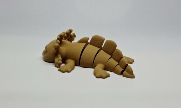 Flexi Axolotl STL 3D Print Model – Articulated Print-in-Place Toy - Image 4