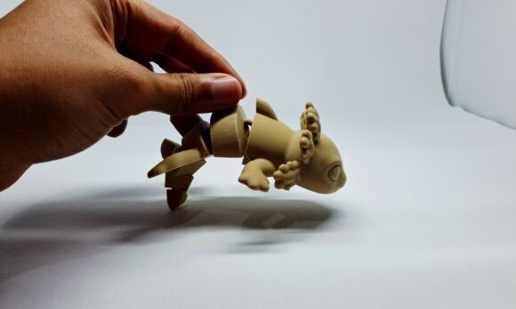 Flexi Axolotl STL 3D Print Model – Articulated Print-in-Place Toy - Image 6
