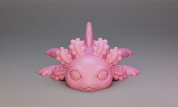 Flexi Axolotl STL 3D Print Model – Articulated Print-in-Place Toy - Image 7