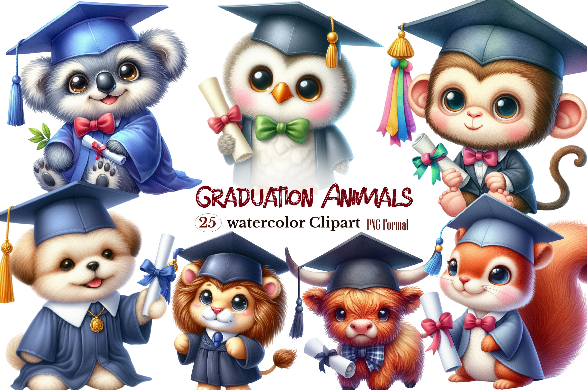 Graduation Animals Clipart Graphic by Smart Dream Shop · Creative Fabrica