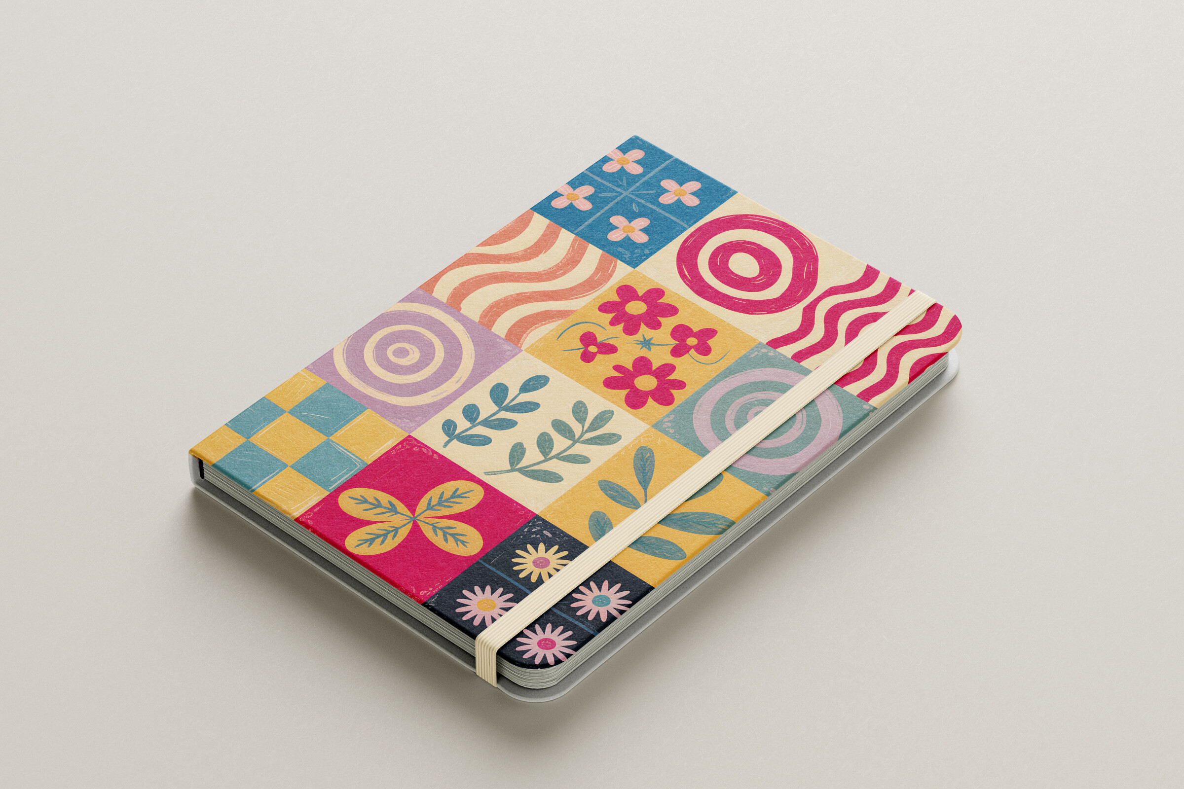 Groovy Retro Patchwork Seamless Pattern