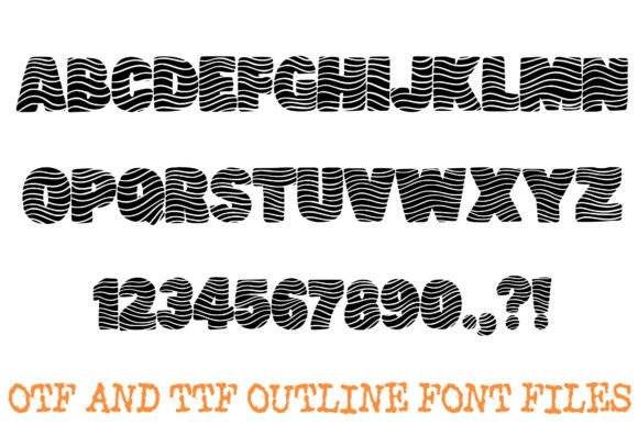 Hypnotic Wavy Font PNG with transparent background - Preview 1