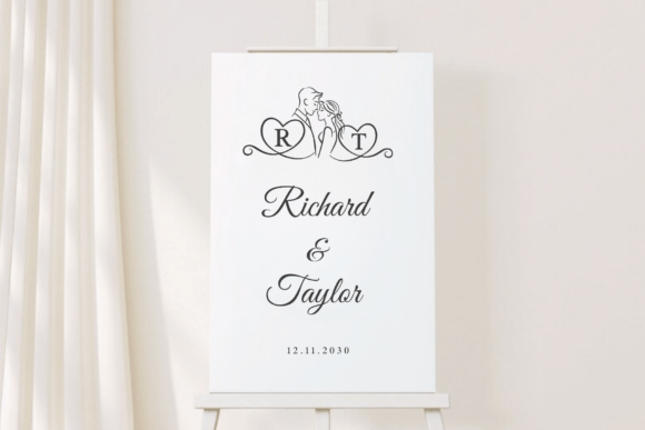 Love Couple Monogram Font PNG with transparent background - Preview 4