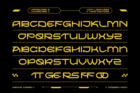 Mecha Cores Font PNG with transparent background - Preview 1