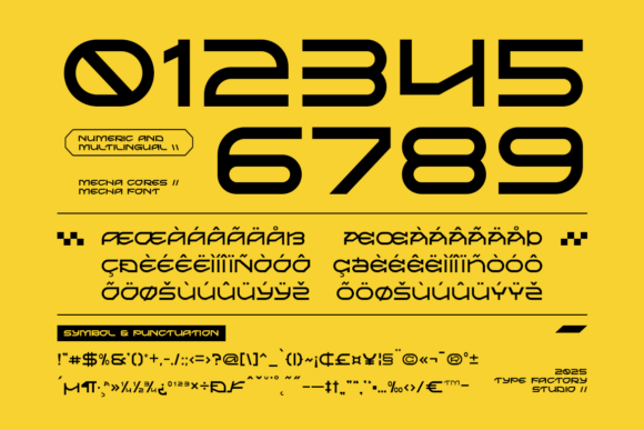 Mecha Cores Font PNG with transparent background - Preview 2
