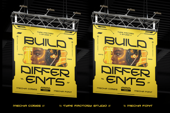 Mecha Cores Font PNG with transparent background - Preview 3