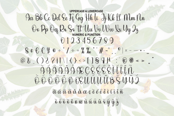 Nature Embroidery Font PNG with transparent background - Preview 6