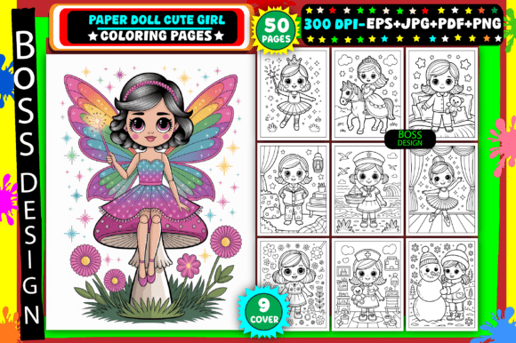 Paper Doll Cute Girl Coloring Pages