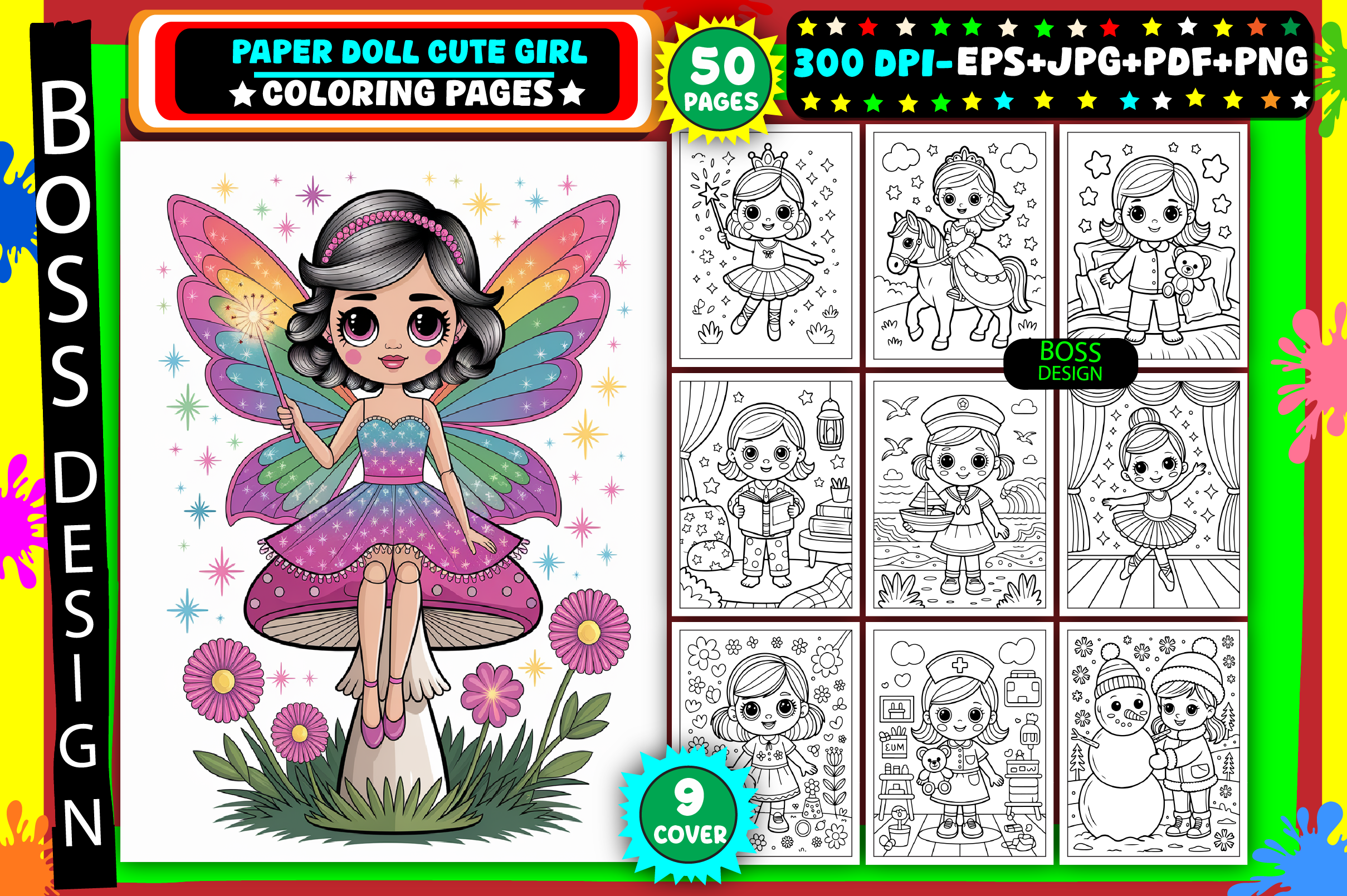 Paper Doll Cute Girl Coloring Pages