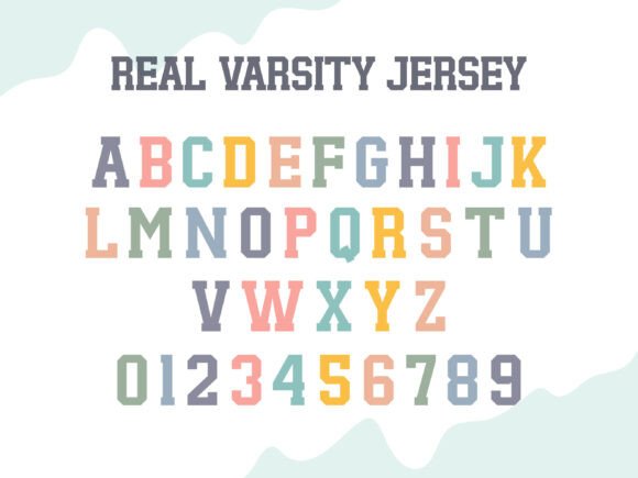 Real Varsity Jersey Bundle Font PNG with transparent background - Preview 1
