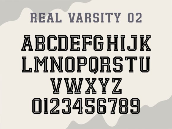 Real Varsity Jersey Bundle Font PNG with transparent background - Preview 2