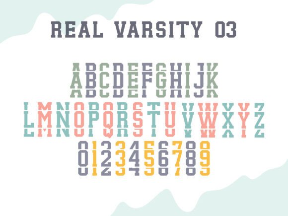 Real Varsity Jersey Bundle Font PNG with transparent background - Preview 3