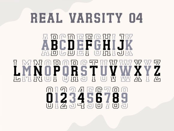 Real Varsity Jersey Bundle Font PNG with transparent background - Preview 4